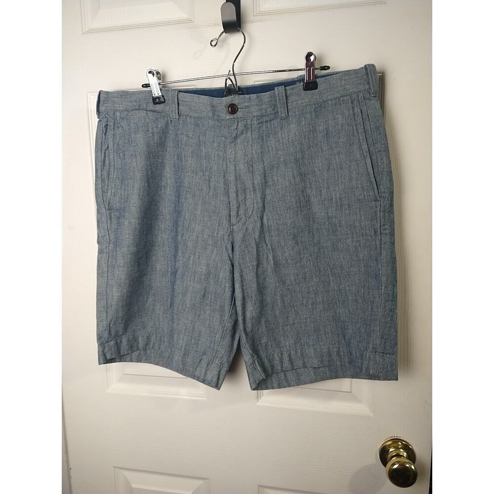 J. Crew Stanton Preppy Blue Flat Front Pocket Chino Shorts. Size 36